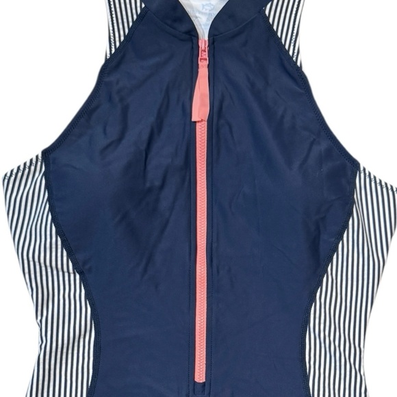 NWOT Southern Tide Seersucker Zip Front One-Piece - Picture 7 of 13